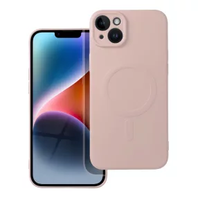   iPhone 14 Plus szilikon tok, hátlaptok, TPU telefon tok, MagSafe kompatibilis, púderrózsaszín, Mag Cover