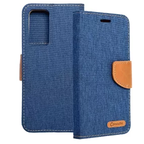   Xiaomi 12 Lite 5G könyvtok, fliptok, telefon tok, mágneszáras, bankkártya tartós, kék, Canvas