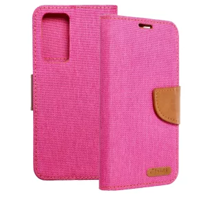   Xiaomi 12 Lite 5G könyvtok, fliptok, telefon tok, mágneszáras, bankkártya tartós, rózsaszín, Canvas