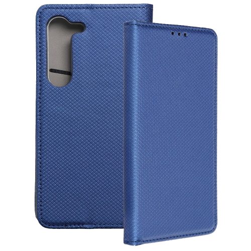 Samsung Galaxy S23 5G könyvtok, fliptok, telefon tok, bankkártyatartós, mágneszáras, sötétkék, Smart Case book