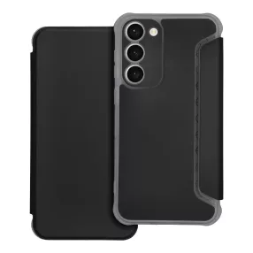   Samsung Galaxy S23 Plus 5G (S23+ 5G) könyvtok, fliptok, telefon tok, bankkártyatartós, mágneszáras, erősített sarkú, fekete, Piano Book