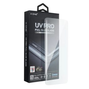   Samsung Galaxy S23 Ultra 5G üvegfólia, tempered glass, előlapi, UV, edzett, hajlított, prémium, X-One , ujjlenyomat-olvasó kompatibilis