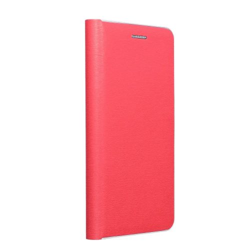 Samsung Galaxy A54 5G könyvtok, fliptok, telefon tok, bankkártyatartós, mágneszáras, karbon mintás, velúr belsővel, piros, Luna Book