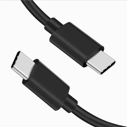USB-C - USB-C (Type-C) adatkábel, töltőkábel, fekete, 2A 1m, HD23