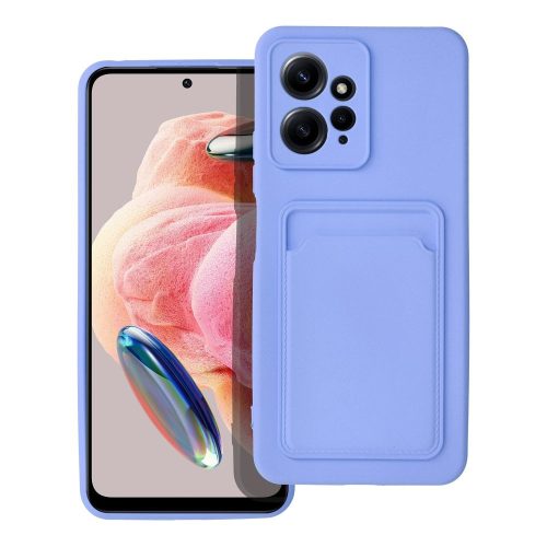 Xiaomi Redmi Note 12 4G szilikon tok, hátlap tok, telefon tok, bankkártya tartóval, lila, Card