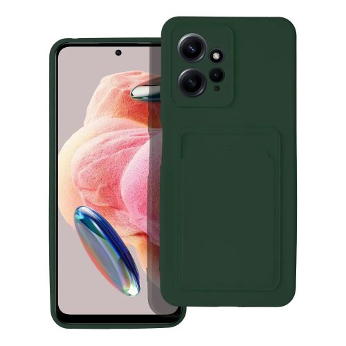 Xiaomi Redmi Note 12 4G szilikon tok, hátlap tok, telefon tok, bankkártya tartóval, zöld, Card