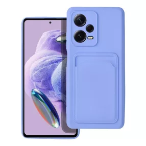   Xiaomi Redmi Note 12 5G / Poco X5 5G szilikon tok, hátlap tok, telefon tok, bankkártya tartóval, lila, Card