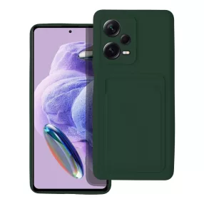   Xiaomi Redmi Note 12 5G / Poco X5 5G szilikon tok, hátlap tok, telefon tok, bankkártya tartóval, zöld, Card