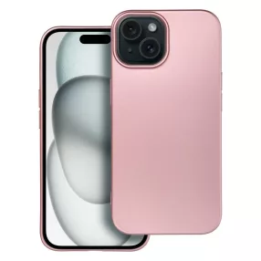   iPhone 15 szilikon tok, hátlaptok, telefon tok, mikroszálas belsővel, rózsaszín, Metallic