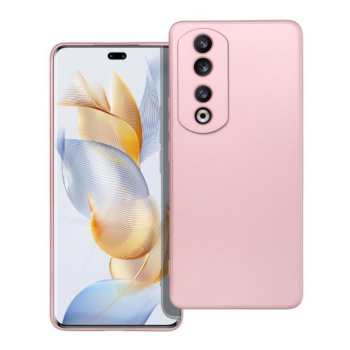 Honor 90 Pro 5G szilikon tok, hátlaptok, telefon tok, mikroszálas belsővel, rózsaszín, Metallic