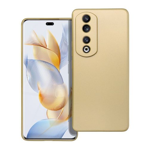 Honor 90 Pro 5G szilikon tok, hátlaptok, telefon tok, mikroszálas belsővel, arany, Metallic