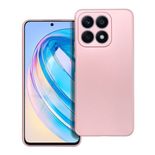 Honor X8a szilikon tok, hátlaptok, telefon tok, mikroszálas belsővel, rózsaszín, Metallic