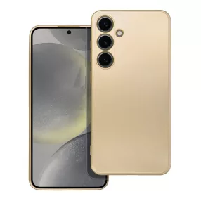   Samsung Galaxy S24 5G szilikon tok, hátlaptok, telefon tok, mikroszálas belsővel, arany, Metallic
