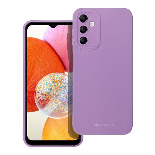 Samsung Galaxy A14 4G / A14 5G szilikon tok, hátlaptok, telefon tok, matt, lila, Roar Luna