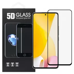   Xiaomi 12 Lite üvegfólia, tempered glass, előlapi, 5D, edzett, hajlított, fekete kerettel