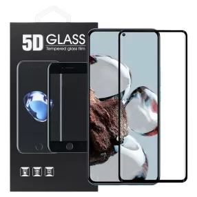   Xiaomi 12T 5G / 12T Pro 5G üvegfólia, tempered glass, előlapi, 5D, edzett, hajlított, fekete kerettel