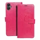 Samsung Galaxy A05 könyvtok, fliptok, telefon tok, mágneszáras, bankkártyatartós, álomfogó mintás, magenta, Forcell Mezzo
