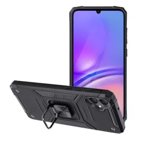   Samsung Galaxy A05 hátlap tok, telefon tok, kitámasztható, mágneses, ütésálló, fekete, Nitro