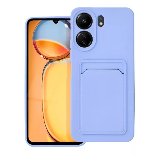 Xiaomi Redmi 13C / Poco C65 szilikon tok, hátlap tok, telefon tok, bankkártya tartóval, lila, Card