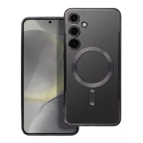   Samsung Galaxy S24 5G hátlaptok, telefon tok, MagSafe kompatibilis, kamera védelemmel, fekete, Electro Mag Cover