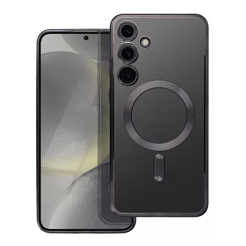 Samsung Galaxy S24 5G hátlaptok, telefon tok, MagSafe kompatibilis, kamera védelemmel, fekete, Electro Mag Cover