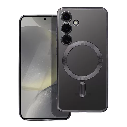 Samsung Galaxy S24 Plus 5G (S24+ 5G) hátlaptok, telefon tok, MagSafe kompatibilis, kamera védelemmel, fekete, Electro Mag Cover