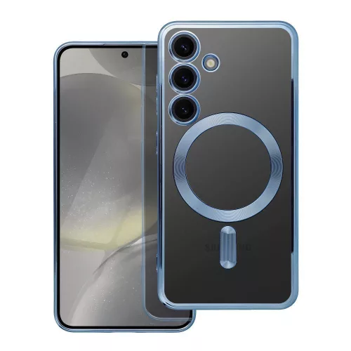 Samsung Galaxy S24 5G hátlaptok, telefon tok, MagSafe kompatibilis, kamera védelemmel, kék, Electro Mag Cover