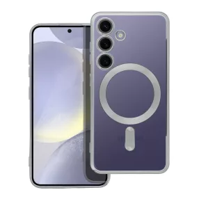   Samsung Galaxy S24 5G hátlaptok, telefon tok, MagSafe kompatibilis, kamera védelemmel, ezüst, Electro Mag Cover