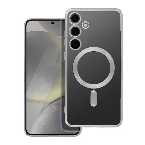 Samsung Galaxy S24 Plus 5G (S24+ 5G) hátlaptok, telefon tok, MagSafe kompatibilis, kamera védelemmel, ezüst, Electro Mag Cover