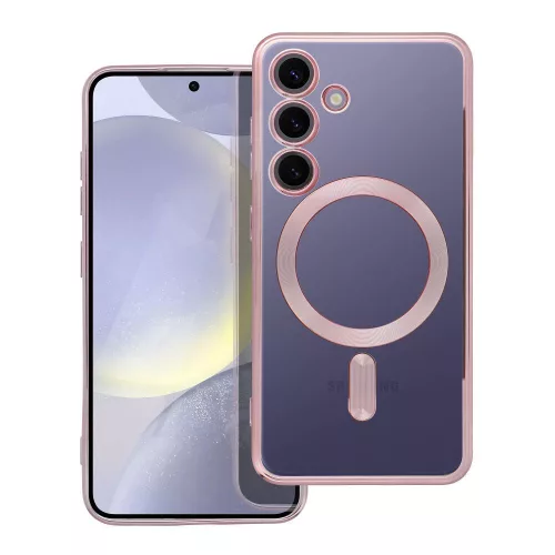 Samsung Galaxy S24 5G hátlaptok, telefon tok, MagSafe kompatibilis, kamera védelemmel, rose gold, Electro Mag Cover