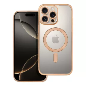   iPhone 16 Pro hátlaptok, telefon tok, MagSafe kompatibilis, kamera védelemmel, arany, Electro Mag Cover