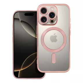   iPhone 16 Pro hátlaptok, telefon tok, MagSafe kompatibilis, kamera védelemmel, rose gold, Electro Mag Cover