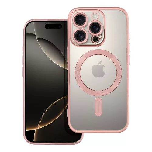 iPhone 16 Pro hátlaptok, telefon tok, MagSafe kompatibilis, kamera védelemmel, rose gold, Electro Mag Cover