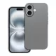 iPhone 16 szilikon tok, hátlaptok, telefon tok, mikroszálas belsővel, szürke, Metallic