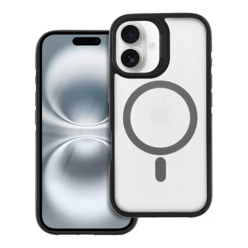 iPhone 16 Plus hátlaptok, telefon tok, MagSafe kompatibilis, fekete, Neo MagSafe