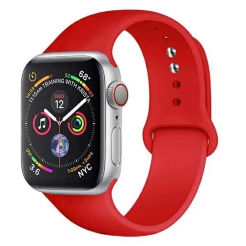 Apple Watch 4/5/6/7/8/9/SE/SE2 okosóra szíj, 38/40/41mm kompatibilis, szilikon, piros, Beline