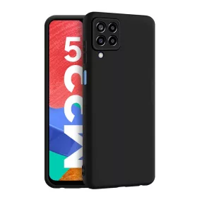  Samsung Galaxy M33 5G szilikon tok, hátlaptok, telefon tok, velúr belsővel, matt, fekete, Silicon