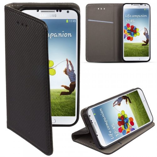 Samsung Galaxy M33 5G könyvtok, fliptok, telefon tok, mágneszáras, bankkártyatartós, fekete