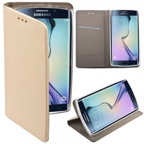 Samsung Galaxy M33 5G könyvtok, fliptok, telefon tok, mágneszáras, bankkártyatartós, arany