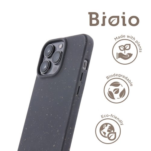 iPhone 14 Pro Max hátlaptok, telefon tok, környezetbarát, lebomló, fekete, Bioio