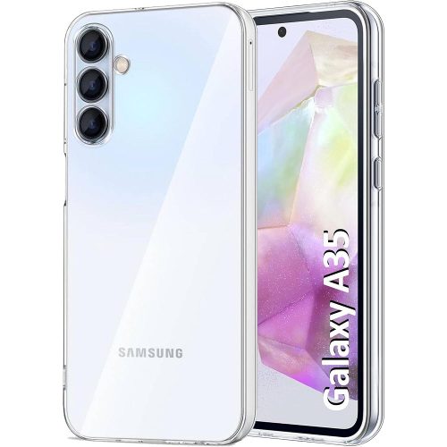 Samsung Galaxy A35 5G szilikon tok, hátlaptok, telefon tok, vastag, átlátszó, kamera védelemmel, 2mm