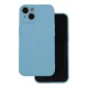 iPhone 16 szilikon tok, hátlaptok, telefon tok, velúr belsővel, matt, világoskék, Silicon