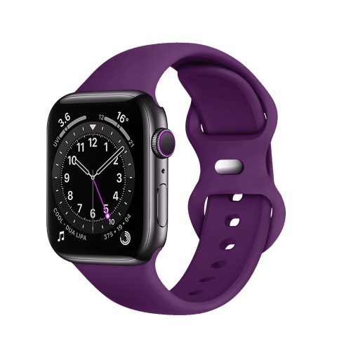 Apple Watch 6 / 7 / 8 / 9 / SE / SE 2 / Ultra / Ultra 2 okosóra szíj, szilikon, lila, 42/44/45/49mm, Techsuit