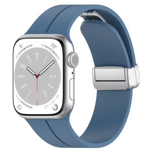 Apple Watch 6 / 7 / 8 / 9 / SE / SE 2 / Ultra / Ultra 2 okosóra szíj, szilikon, kék, 42/44/45/49mm, Techsuit