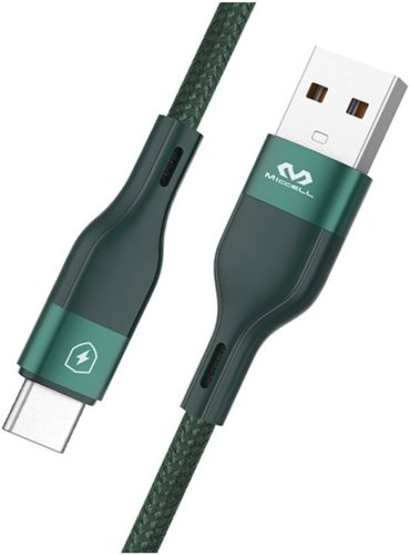 USB-C (Type-C) adatkábel, töltőkábel, USB-USB-C, zöld, 3A 1.2m, Miccell VQ-D129