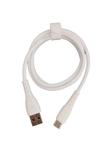 USB-C (Type-C) adatkábel, töltőkábel, USB-USB-C, fehér, 2.4A 1m, Miccell VQ-D127
