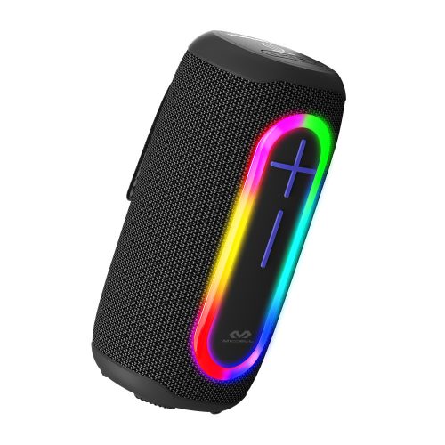 Miccell bluetooth hangszóró, vezeték nélküli hangszóró, RGB led, IPX6, fekete, 20W, Miccell VQ-SP02