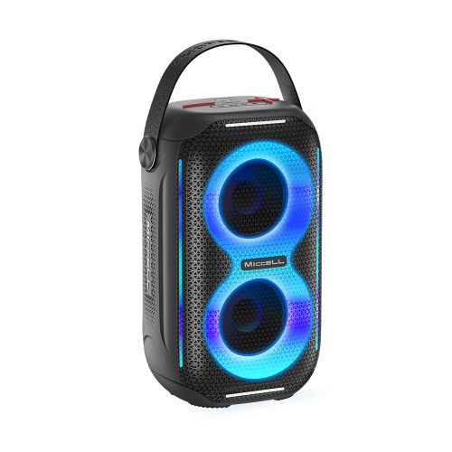 Miccell bluetooth hangszóró, vezeték nélküli hangszóró, RGB led, IPX5, fekete, 20W, Miccell VQ-SP03