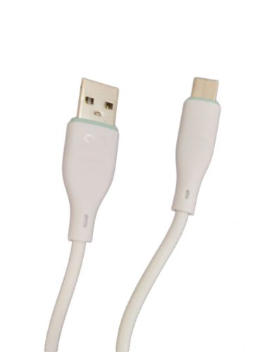 USB-C (Type-C) adatkábel, töltőkábel, USB-USB-C, fehér, 2.4A 1m, Miccell VQ-D06