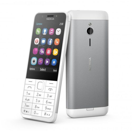 Nokia 230 mobiltelefon, dual sim, fehér (silver), kártyafüggetlen, magyar menüs